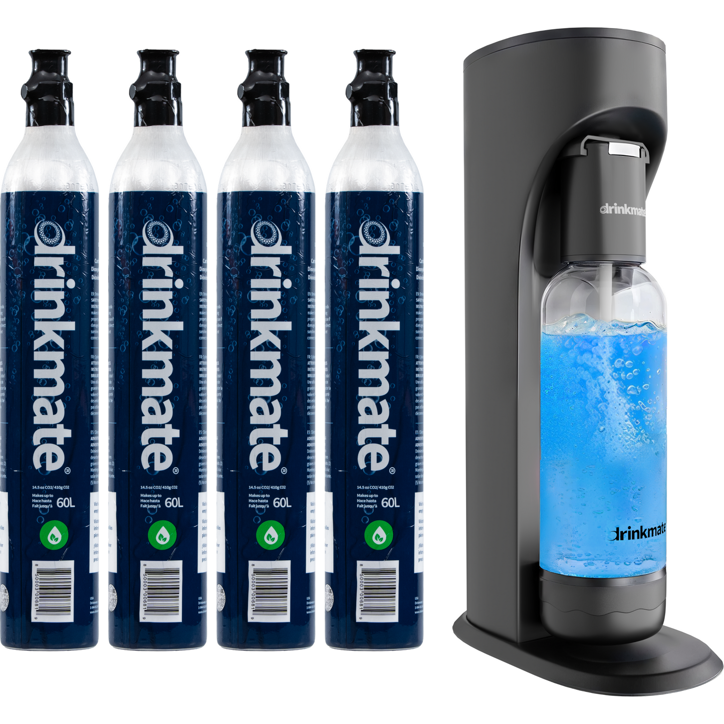 OmniFizz FOUR CYLINDER BUNDLE, Sparkling Water and Soda Maker, Carbonates ANY Drink