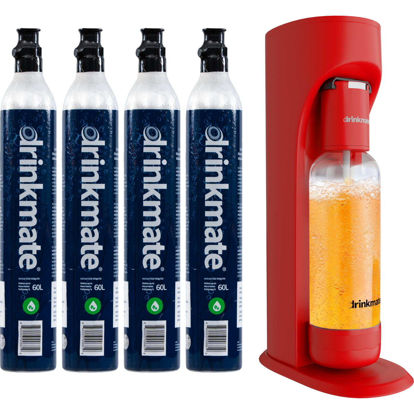 OmniFizz FOUR CYLINDER BUNDLE, Sparkling Water and Soda Maker, Carbonates ANY Drink