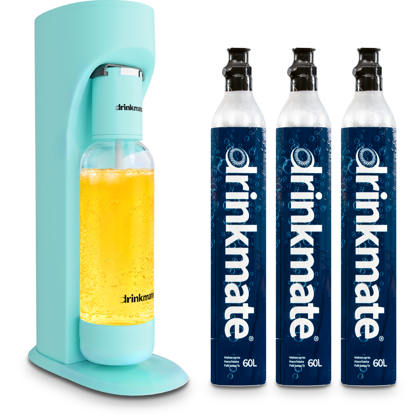 OmniFizz Plus Kit - Sparkling Water and Soda Maker with Three 60L CO2 Cylinders
