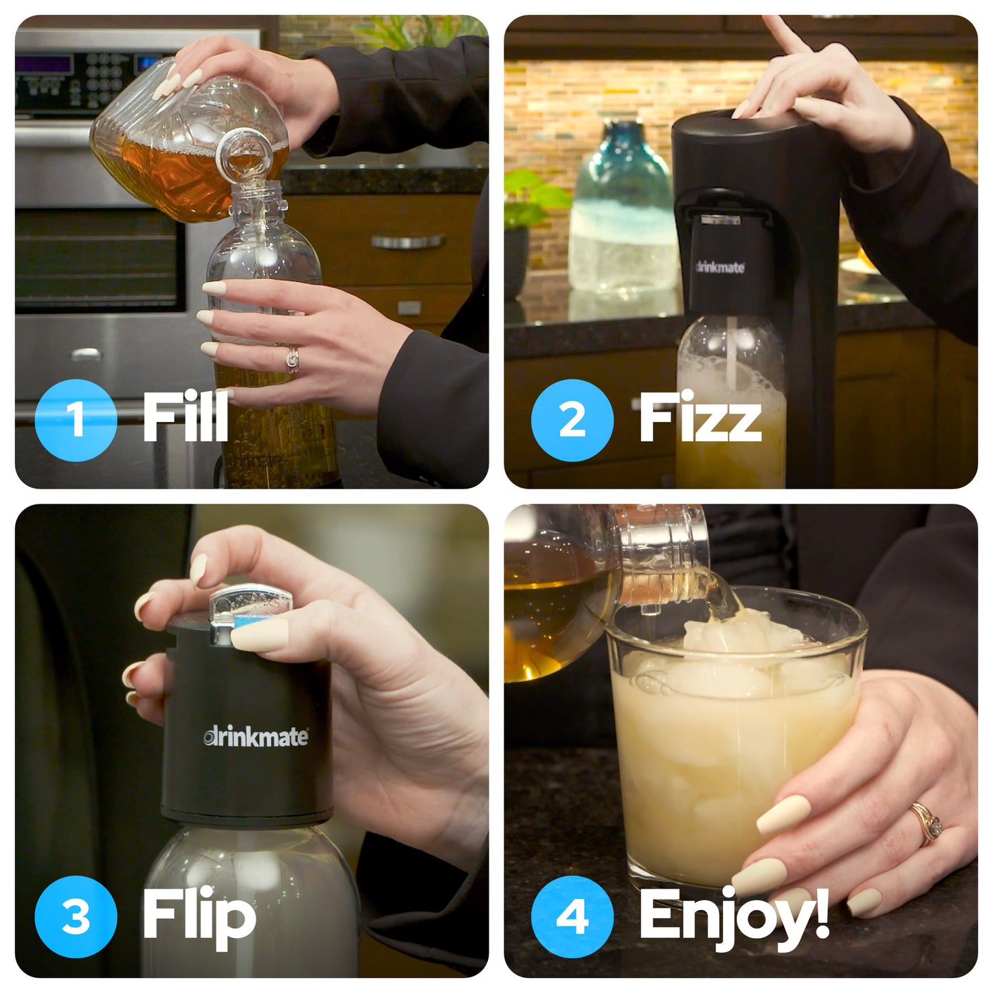 OmniFizz ULTIMATE BUNDLE, Sparkling Water and Soda Maker, Carbonates ANY Drink