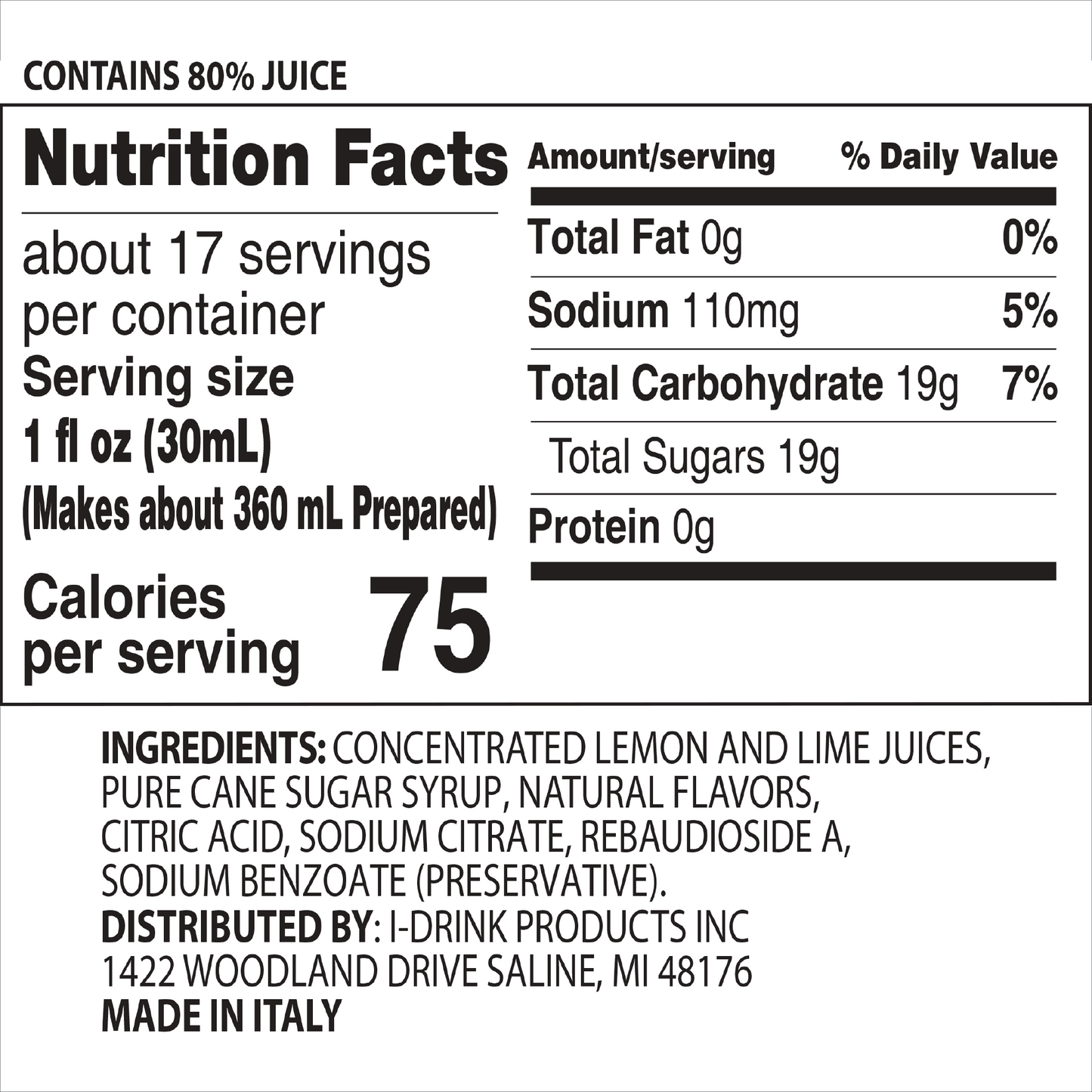 Lemon Lime Premium Italian Syrup