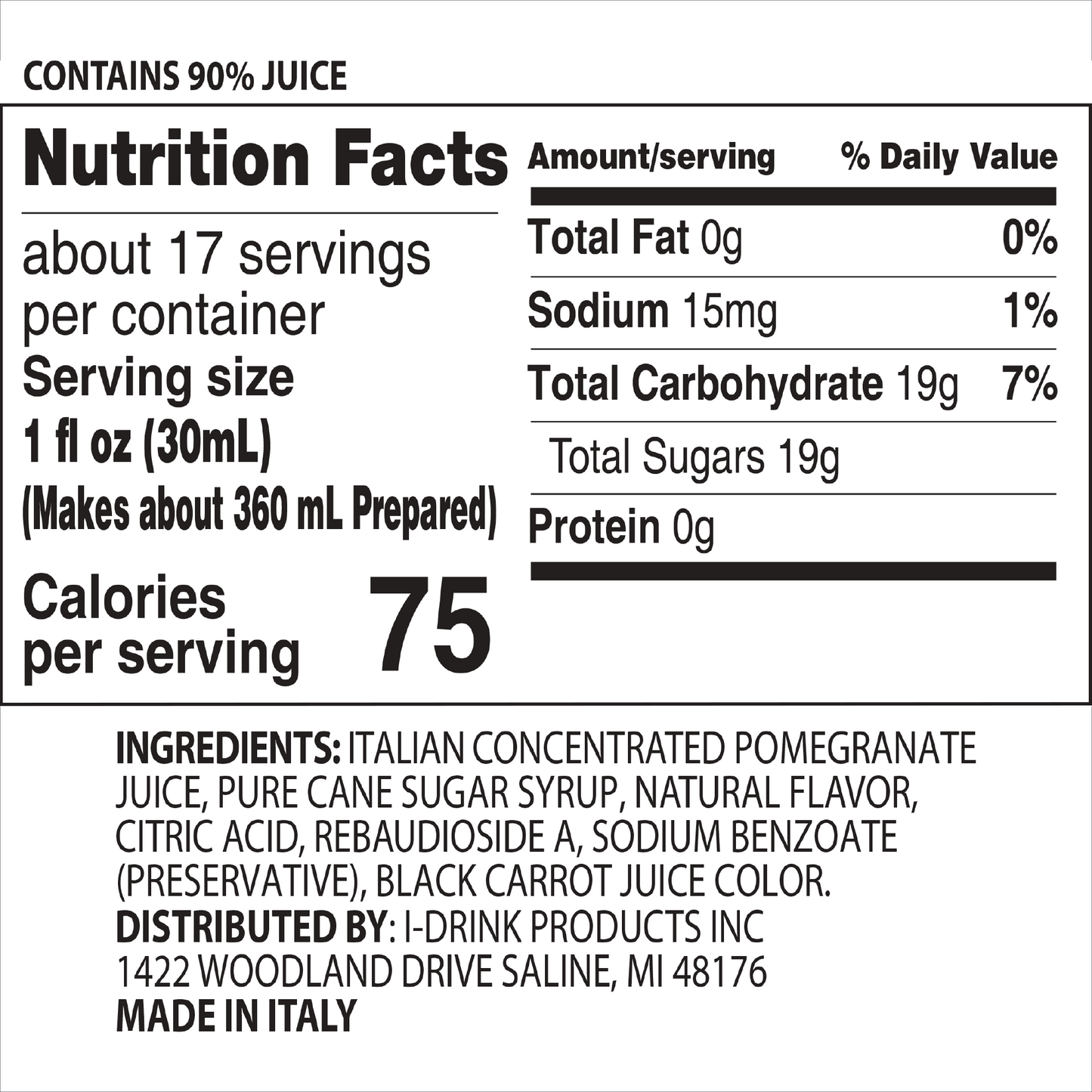 Pomegranate Premium Italian Syrup