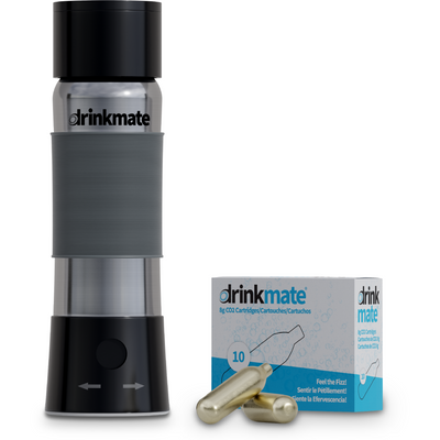 instaFizz Stainless Steel Carbonation Bottle Bundle with 10x 8g CO2 Cartridges and Silicone Sleeve