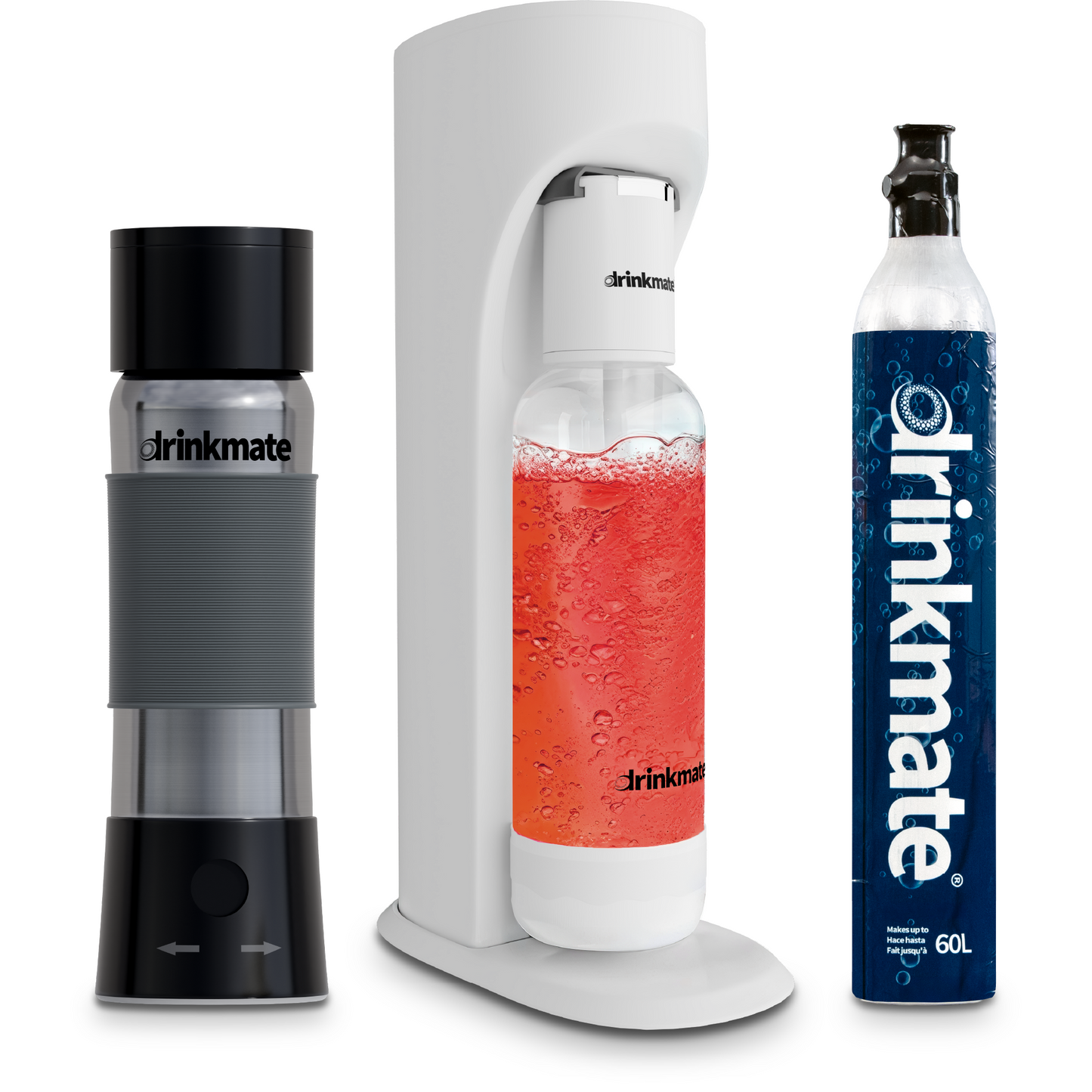 OmniFizz and instaFizz Combo Pack - Sparkling Water and Soda Maker with 60L CO2 Cylinder and 10x 8g CO2 Chargers