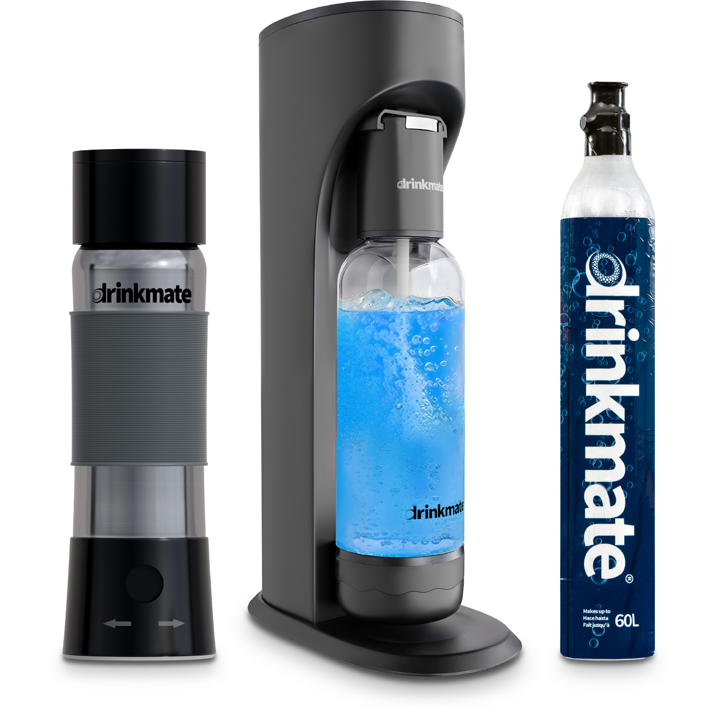 OmniFizz and instaFizz Combo Pack - Sparkling Water and Soda Maker with 60L CO2 Cylinder and 10x 8g CO2 Chargers