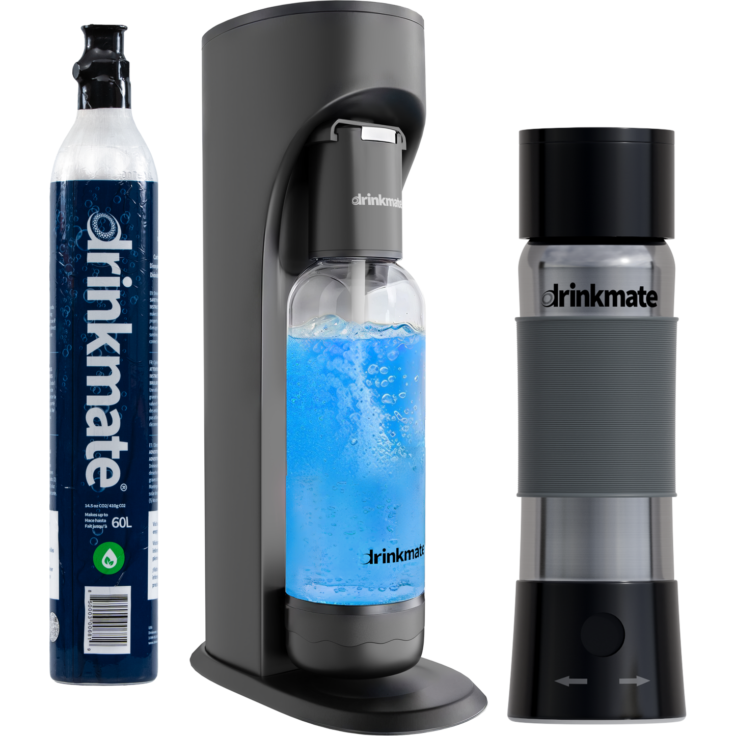 OmniFizz and InstaFizz Combo Pack - Sparkling Water and Soda Maker with 60L CO2 Cylinder and 10x 8g CO2 Chargers