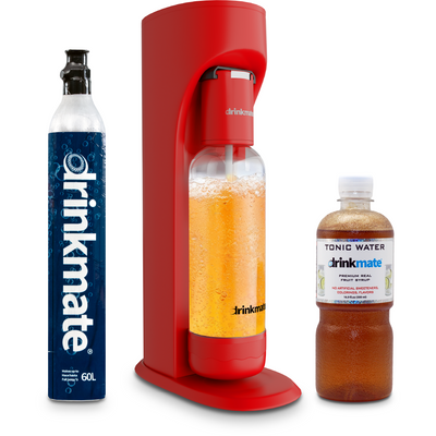 OmniFizz Tonic Bundle - Sparkling Water and Soda Maker, with 60L CO2 Cylinder and Tonic Syrup