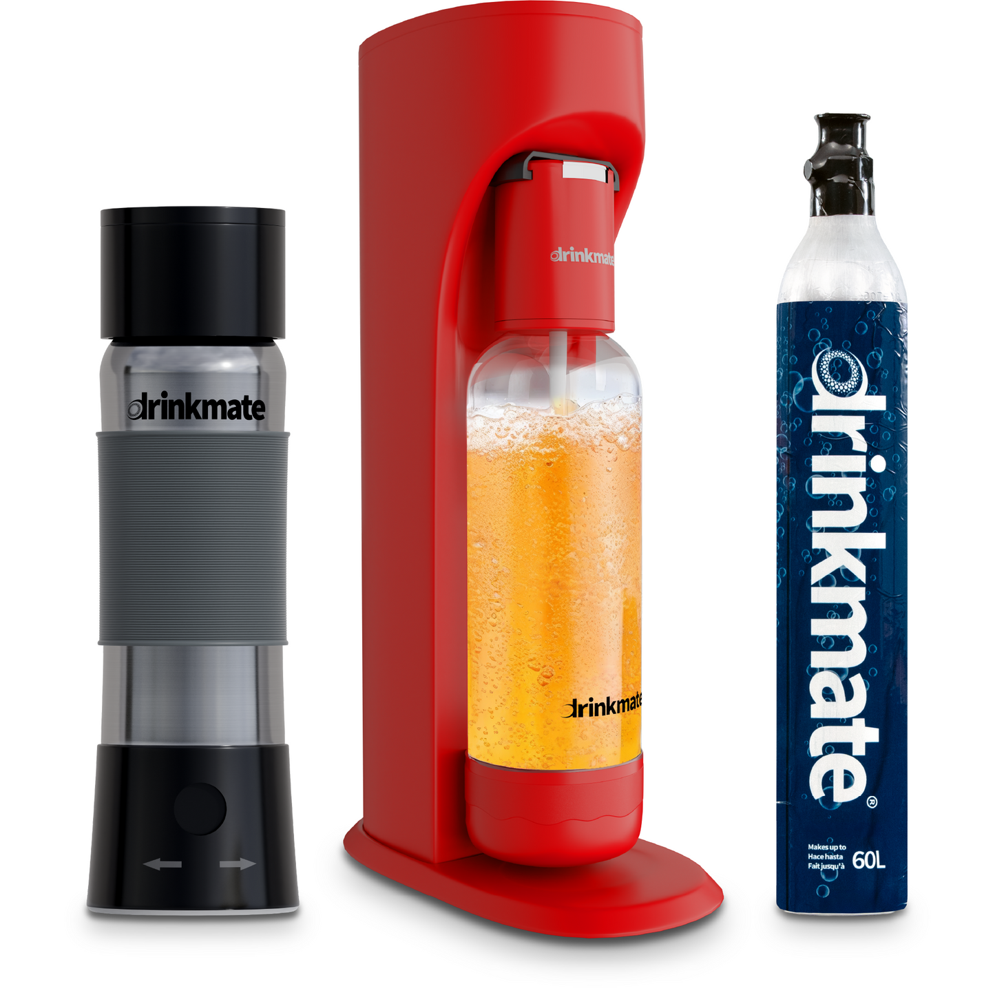 OmniFizz and instaFizz Combo Pack - Sparkling Water and Soda Maker with 60L CO2 Cylinder and 10x 8g CO2 Chargers