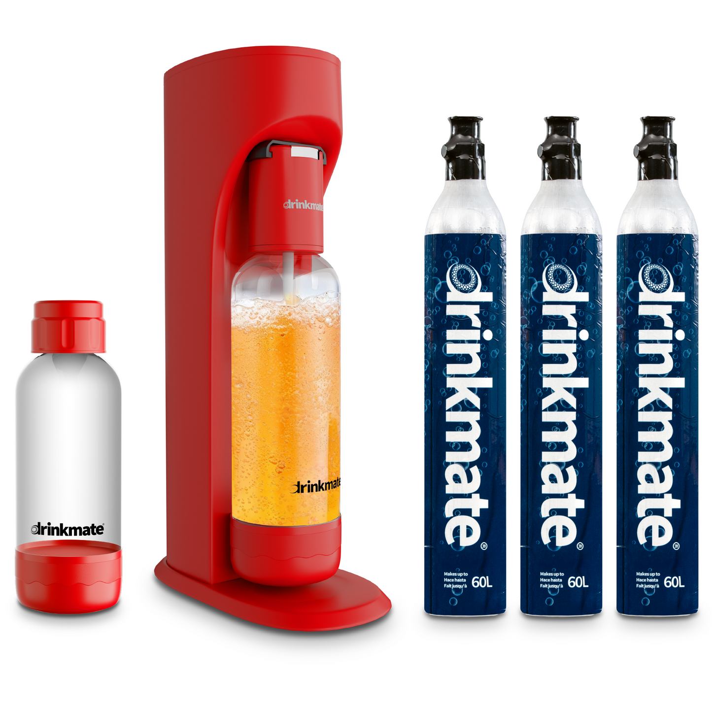 OmniFizz Ultimate Bundle - Sparkling Water and Soda Maker with Three 60L CO2 Cylinders and 0.5L Bottle