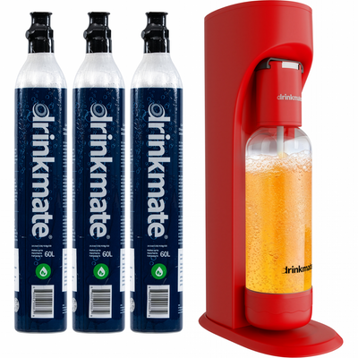 OmniFizz THREE CYLINDER BUNDLE, Sparkling Water and Soda Maker, Carbonates ANY Drink