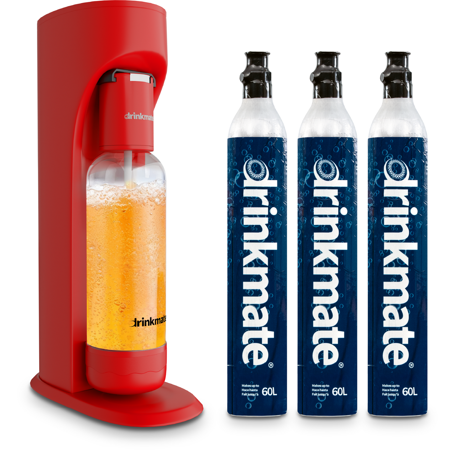 OmniFizz Plus Kit - Sparkling Water and Soda Maker with Three 60L CO2 Cylinders
