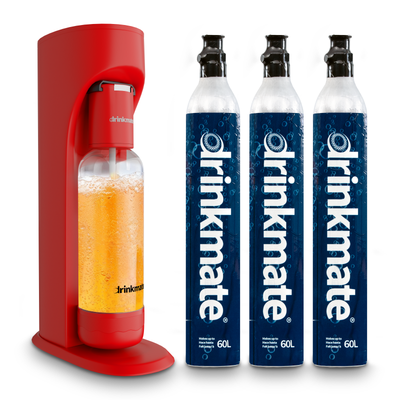 OmniFizz THREE CYLINDER BUNDLE, Sparkling Water and Soda Maker, Carbonates ANY Drink