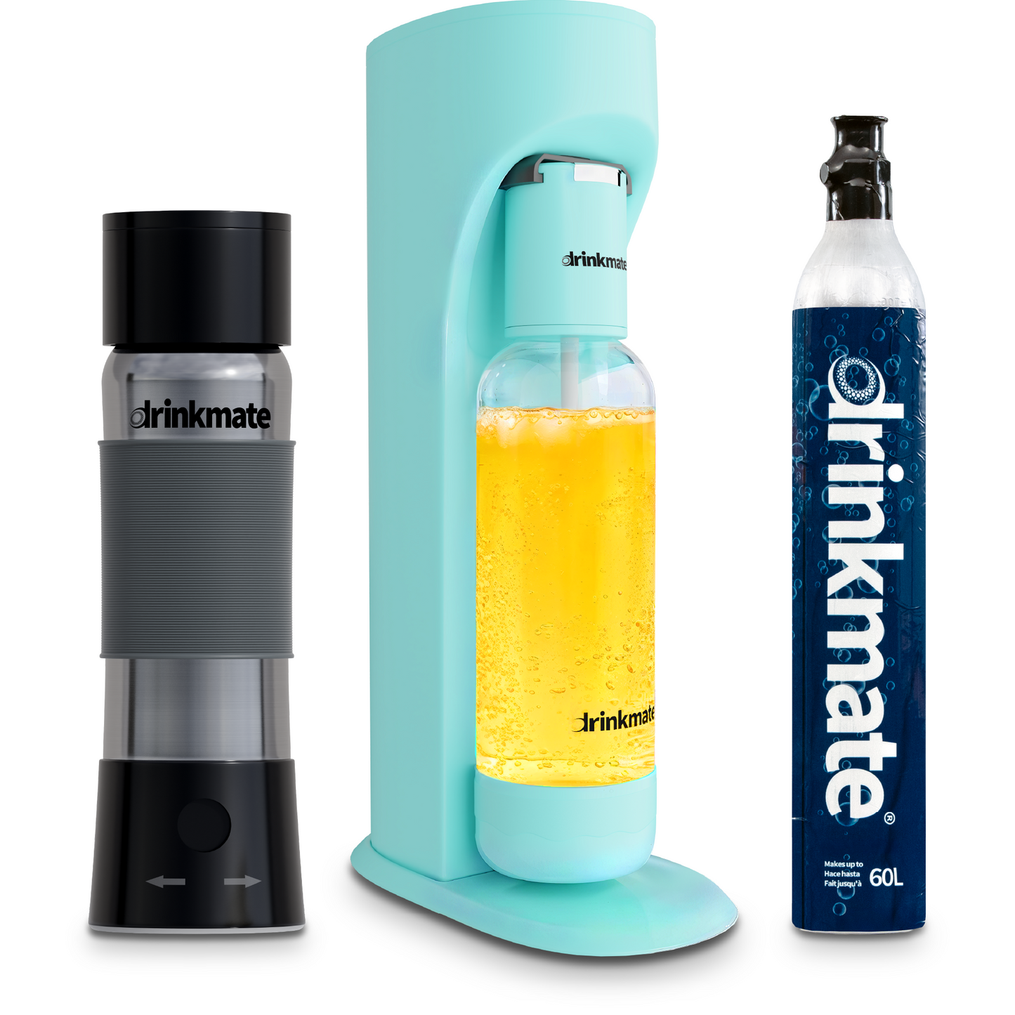 OmniFizz and instaFizz Combo Pack - Sparkling Water and Soda Maker with 60L CO2 Cylinder and 10x 8g CO2 Chargers