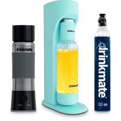 OmniFizz and instaFizz Combo Pack - Sparkling Water and Soda Maker with 60L CO2 Cylinder and 10x 8g CO2 Chargers