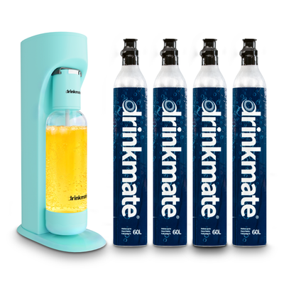 OmniFizz FOUR CYLINDER BUNDLE, Sparkling Water and Soda Maker, Carbonates ANY Drink