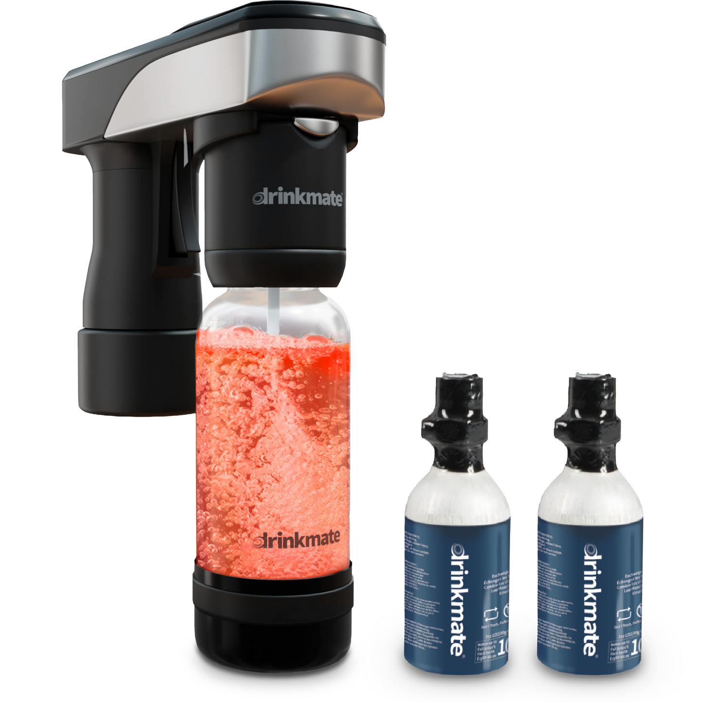 Spritzer Portable Sparkling Water & Soda Maker with Two 10L (3 oz) CO2 Cylinders