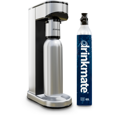 LUX Stainless Steel Carbonator, with 0.7L Stainless Steel Bottle and 60L CO2 Cylinder