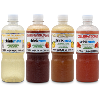 Drinkmate Premium Beverage Flavor Syrup Variety Pack, (Blood Orange, Lemon & Lime, Pink Grapefruit, and Sorrento Lemonad