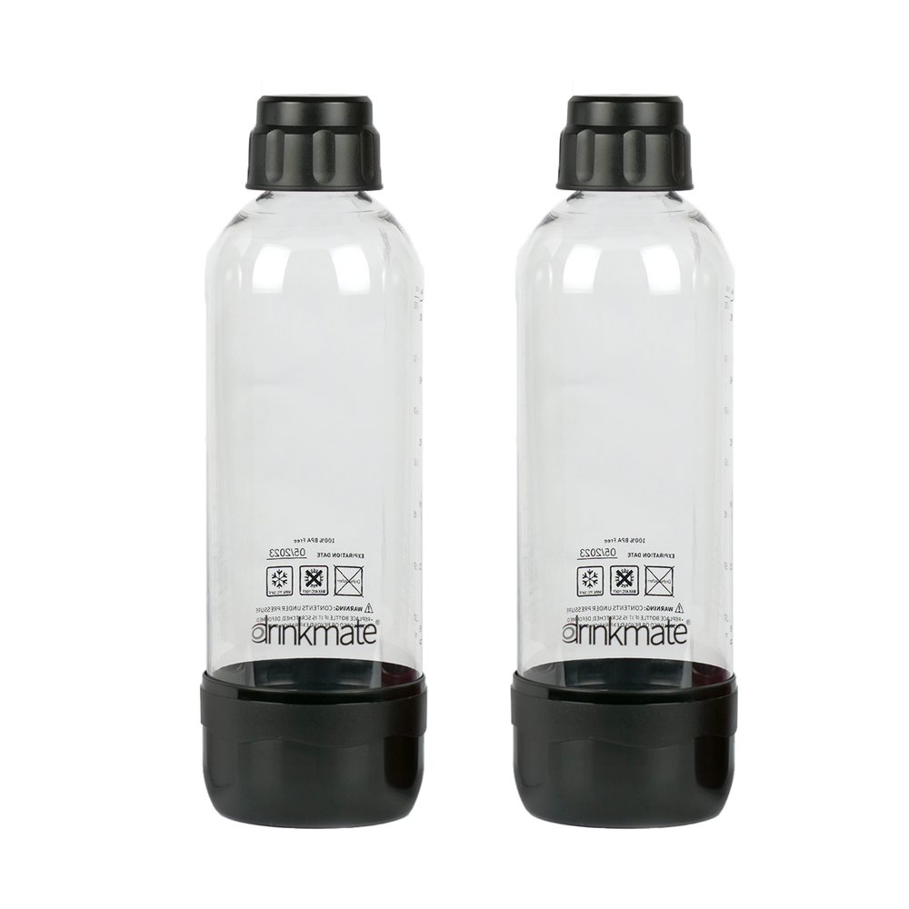 2 pack of black 1 liter bottles