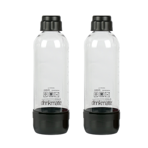 Drinkmate 1L Carbonating Bottles - Black (2 Pack)
