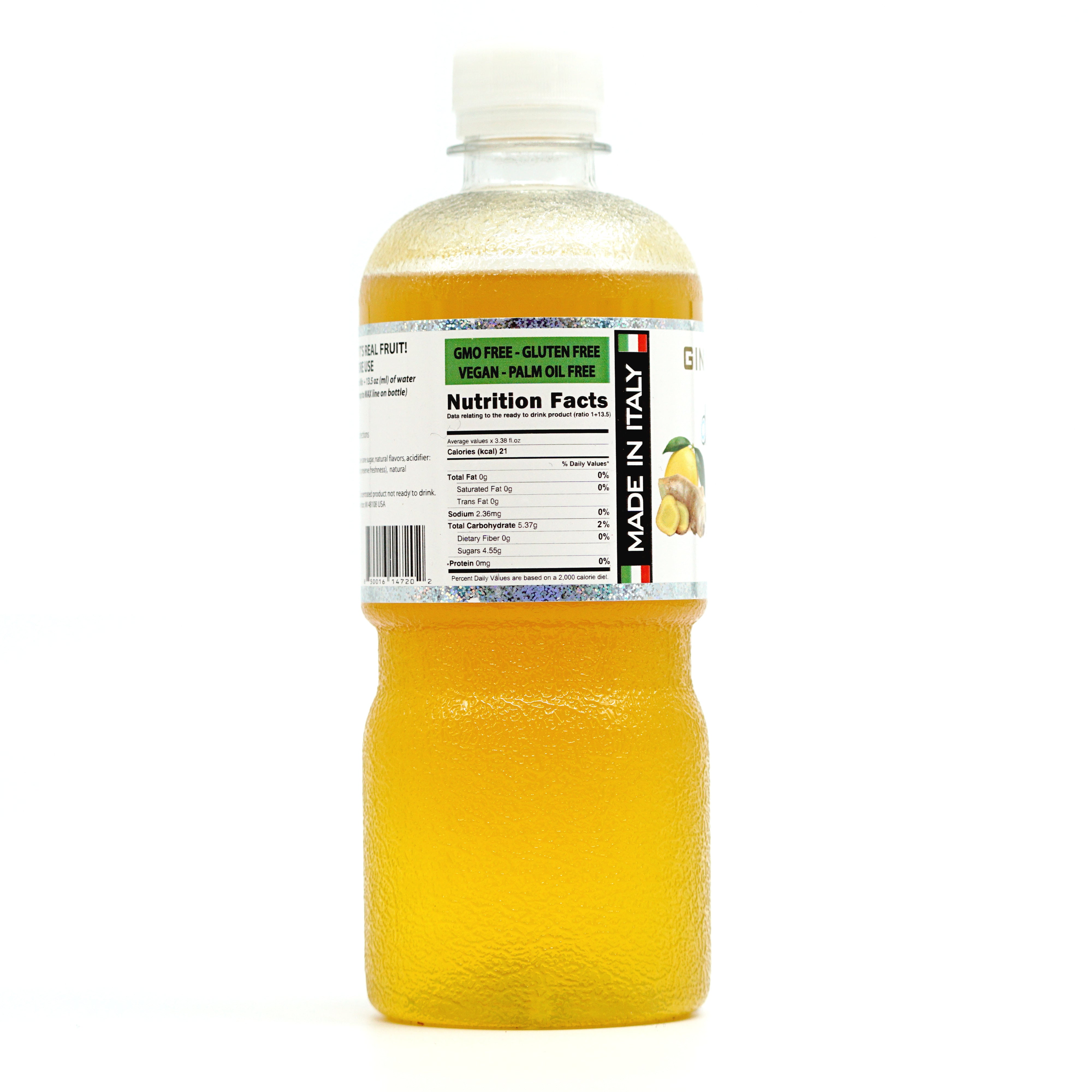 Ginger & Lemon Premium Italian Syrup Drinkmate USA