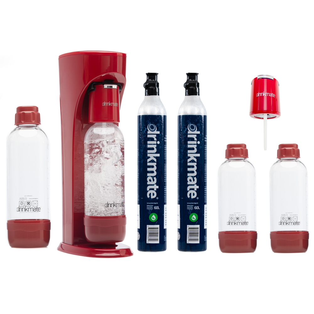 OmniFizz PARTY PACK BUNDLE, Sparkling Water and Soda Maker, Carbonates ANY Drink